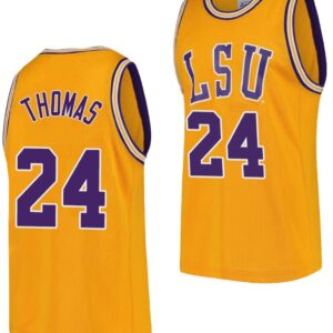 Cameron Thomas Jersey LSU Tigers College Basketball Gold Replica #24