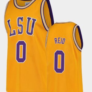 Naz Reid Jersey LSU Tigers College Basketball Gold Replica #0