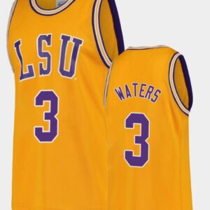 Tremont Waters Jersey LSU Tigers College Basketball Gold Replica #3