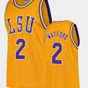 Trendon Watford Jersey LSU Tigers College Basketball Gold Replica #2