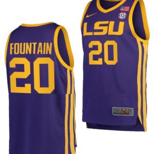 Derek Fountain Jersey LSU Tigers College Basketball Purple #20