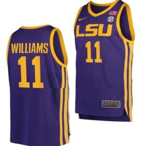 Justice Williams Jersey LSU Tigers College Basketball Purple #11