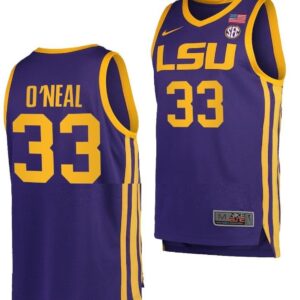 Shaquille O'Neal Jersey LSU Tigers College Basketball Purple #33