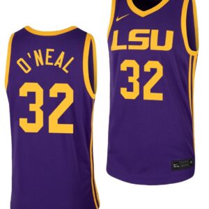 Shareef O'Neal Jersey LSU Tigers College Basketball Purple Replica #32