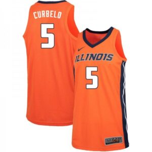 Men Fighting Illini #5 Andre Curbelo Jersey Orange High School Jerseys