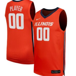 Custom Illinois Fighting Illini Jersey Name, Number NIL Basketball Orange