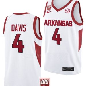 Davonte Davis Jersey Arkansas Razorbacks College Basketball 100 Season White #4