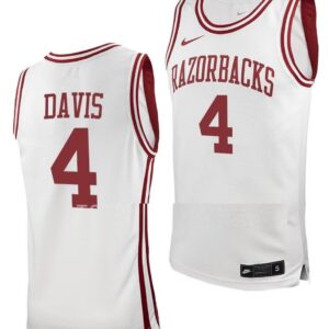 Davonte Davis Jersey Arkansas Razorbacks College Basketball White #4