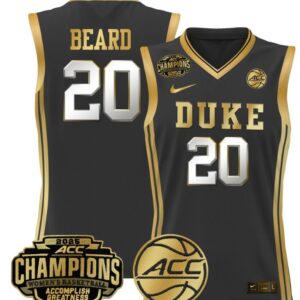 Women's Alana Beard Jersey #20 Duke Blue Devils 2025 ACC Champions Black Gold
