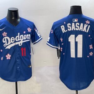 Men's Roki Sasaki #11 Los Angeles Dodgers Tokyo Series 2025 Jersey Royal