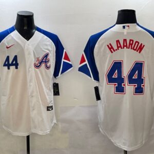 Men's Hank Aaron #44 Atlanta Braves City Connect Limited Player Jersey - White