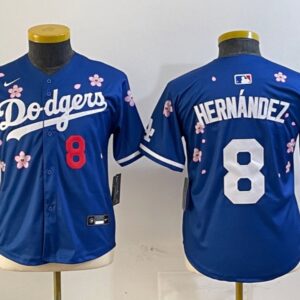 Youth Enrique Hern?ndez #8 Los Angeles Dodgers Tokyo Series 2025 Jersey Royal