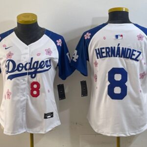Women's Enrique Hern?ndez #8 Los Angeles Dodgers Tokyo Series 2025 Jersey White