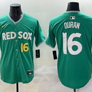Men's Jarren Duran #16 Boston Red Sox 2025 City Connect Limited Player Jersey Green