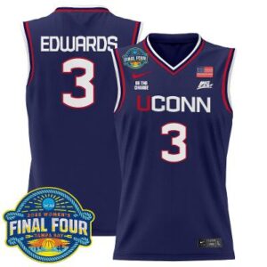 Aaliyah Edwards Jersey #3 UConn Huskies 2025 Big Eat Final Four Patch Navy