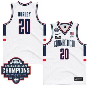 Andrew Hurley Jersey #20 UConn Huskies 2024 NCAA Basketball White