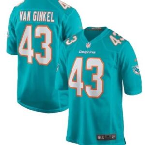 Andrew Van Ginkel Miami Dolphins Game Jersey Aqua