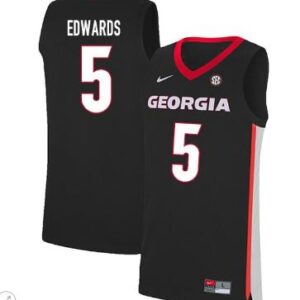 Anthony Edwards Jersey #5 Georgia Bulldogs College Basketball Stiched Black