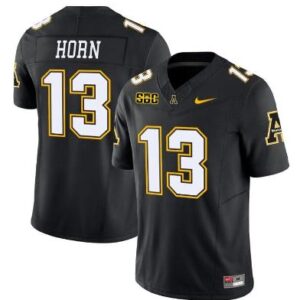 Appalachian State Mountaineers Christan Horn Jersey #13 College Football Black