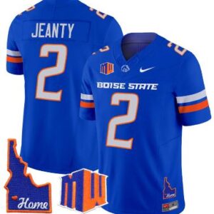 Ashton Jeanty Jersey #2 Boise State Broncos 2024 Home Patch Vapor Football Royal