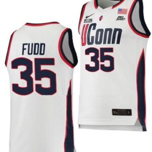 Azzi Fudd Jersey UConn Huskies College Basketball White Replica #35