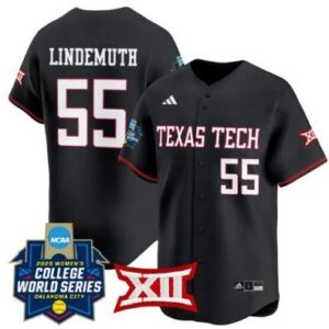 Bailey Lindemuth Jersey #55 Texas Tech Softball 2025 World Series Stitched Black