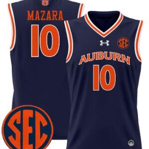 Baker Mazara Jersey #10 Auburn Tigers 2024 Lightweight Basketball Navy