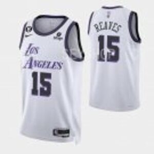Basketball Lakers Uniform #15 Austin Reaves Jerseys 2023 White City Edition Shi