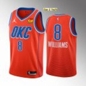Basketball Team Uniform #8 Jalen Williams Jerseys Orange Statement Edition Shir