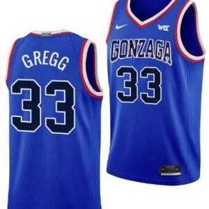 Ben Gregg Jersey #33 Gonzaga Bulldogs Throwback Basketball uniform 2023-24 Blue