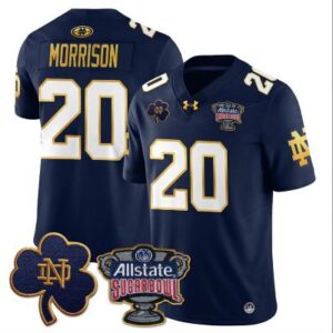Benjamin Morrison Jersey #20 Notre Dame Allstate Sugar Bowl Football Navy