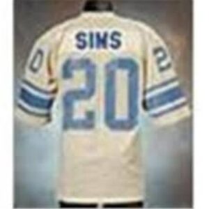 Billy Sims Jersey Detroit Lions Custom Throwback Football White