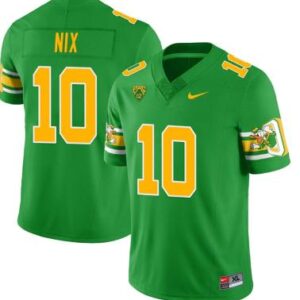 Bo Nix Jersey #10 Oregon Ducks Mighty Oregon Throwback Football Uniforms Green