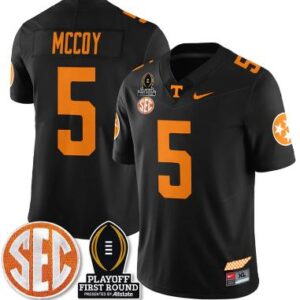 Bru McCoy Jersey #5 Tennessee Vols Playoff First Round Patch Black