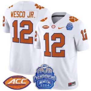 Bryant Wesco Jr Jersey #12 Clemson Tigers 2024 ACC Championship Patch White