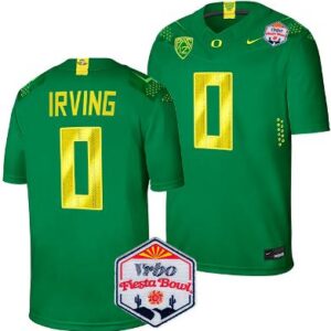 Bucky Irving Jersey #0 Oregon Ducks Fiesta Bowl Patch 2024 Football Green