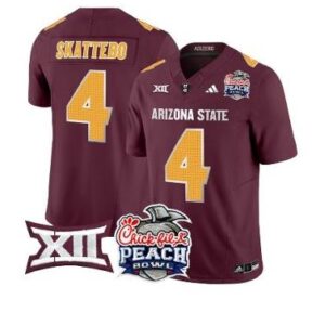 Cam Skattebo Jersey #4 Arizona State Sun Devils 2025 Peach Bowl Maroon