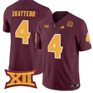 Cam Skattebo Jersey #4 Arizona State Sun Devils Vapor College Football Maroon