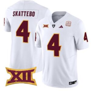 Cam Skattebo Jersey #4 Arizona State Sun Devils Vapor Limited Football White