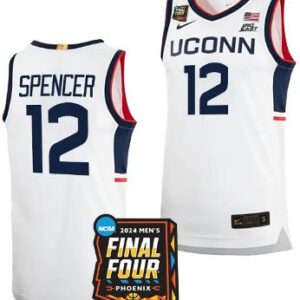 Cam Spencer Jersey #12 UConn Huskies 2024 NCAA March Madness Final Four White