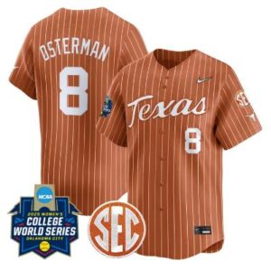 Cat Osterman Jersey #8 Texas Longhorns World Series Stitched Orange Pinstripe