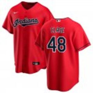 Cleveland Indians #48 Emmanuel Clase Red Alternate Jersey