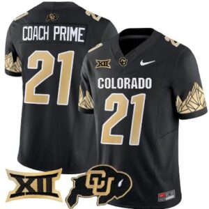 Coach Prime Jersey #21 Colorado Buffaloes Vapor Limited Football Black