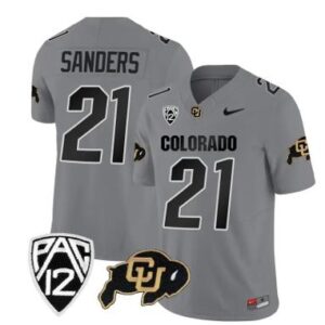 Colorado Buffaloes Shilo Sanders Jersey #21 Vapor Limited Football All Gray