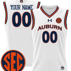 Custom Auburn Tigers Jersey Name, Number 2024 Lightweight Basketball White