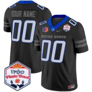 Custom Boise State Broncos Jersey 2025 Fiesta Bowl Patch Vapor Limited Black