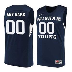 Custom BYU Cougars Jersey College Basketball Name and Number Elite Navy