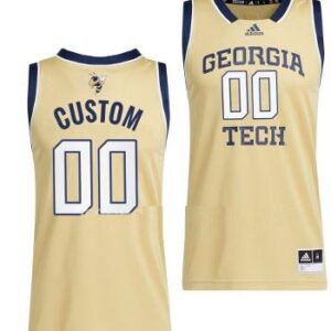 Custom Georgia Tech Yellow Jackets Jersey Name and Number College Beige Swingman