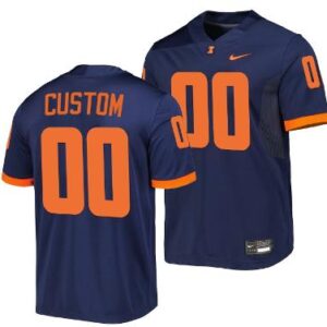 Custom Illinois Fighting Illini Jersey Name and Number Football Untouchable Navy