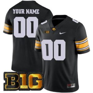 Custom Iowa Hawkeyes Jersey College Football Black Game  All Stitched